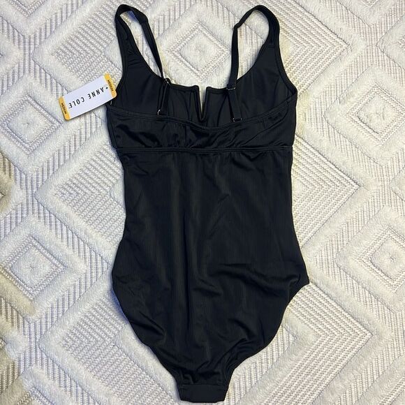Anne Cole - Square Neck Ribbed Texture One Piece Swimsuit - Picture 8 of 8